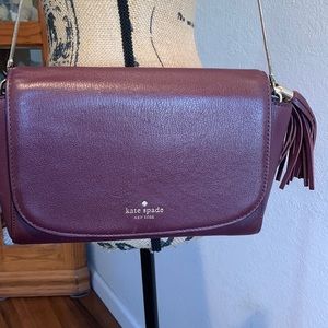 Kate, spade, purple chain-link handbag